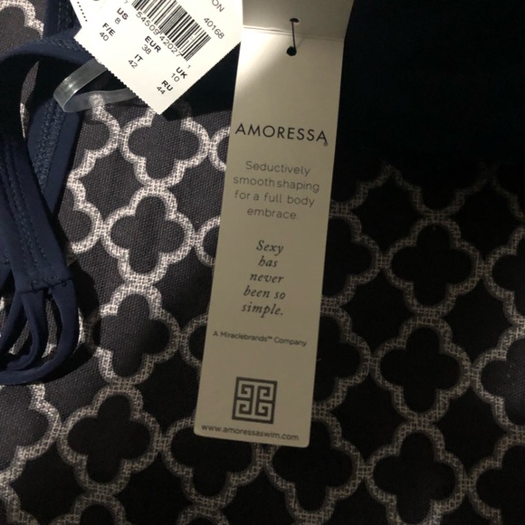 AMORESSA BY MIRACLESUIT ONE PIECE SWIMSUIT SZ 8 Blue ZENITH NEW MOON NWT. - Picture 8 of 11